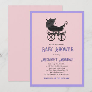 Pastel Goth Stroller Baby Shower Invitation
