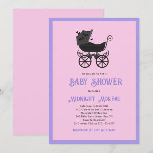 Pastel Goth Stroller Baby Shower Invitation