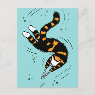 Pastel Goth Swimming Cat Skeleton Postcard
