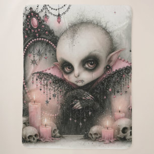 Pastel Goth Vampire Art Spooky Cute Dark Fantasy Sherpa Blanket