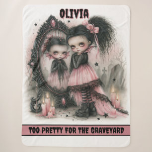 Pastel Goth Vampire Mirror Art Spooky Sherpa Blanket