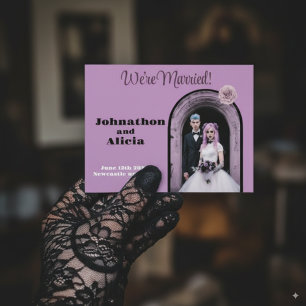 Pastel Goth Wedding Announcement Postcard
