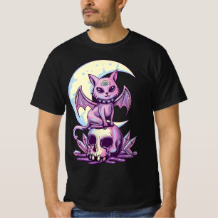 Pastel Goth Wiccan Cat Cute Creepy Witchy Cat and  T-Shirt
