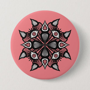 Pastel Goth Witch Design - Black Pink Monster 7.5 Cm Round Badge