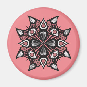 Pastel Goth Witch Design - Black Pink Monster Magnet