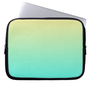 Pastel Gradient Background Turquoise Yellow Laptop Sleeve