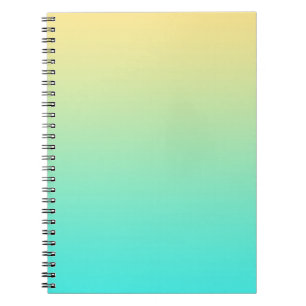Pastel Gradient Background Turquoise Yellow Spiral Notebook