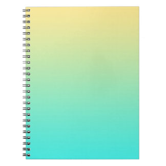 Pastel Gradient Background Turquoise Yellow Spiral Notebook