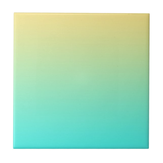 Pastel Gradient Background Turquoise Yellow Tile (Front)