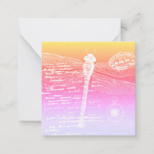 Pastel gradient dragonfly card
