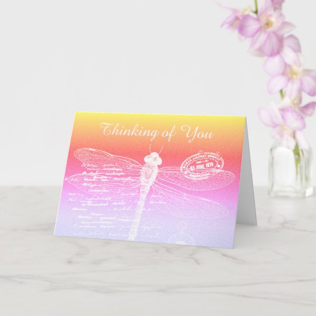 Pastel gradient dragonfly card (Orchid)