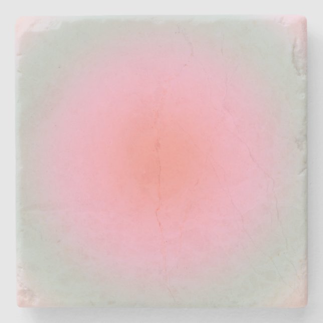 Pastel Gradient Minimalist Aura Stone Coaster (Front)