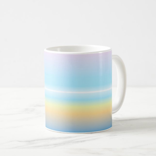 Pastel gradient multicolor striped coffee mug (Front Right)