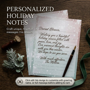 Pastel gradient snow Christmas stationery paper