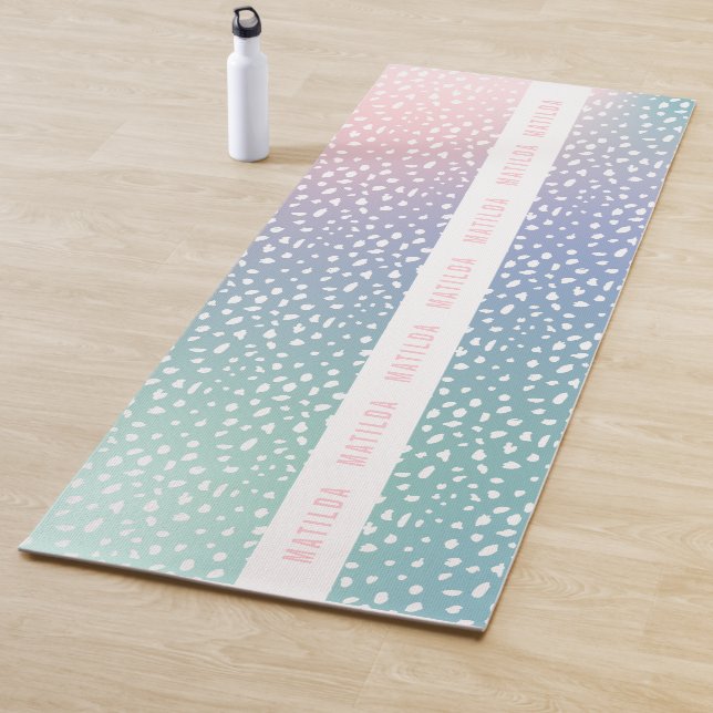 Pastel gradient + spot with stripe personalised yoga mat (In Situ)