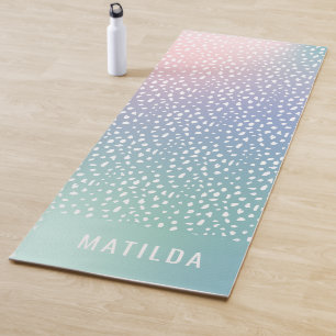 Pastel gradient + spot with stripe personalized yoga mat