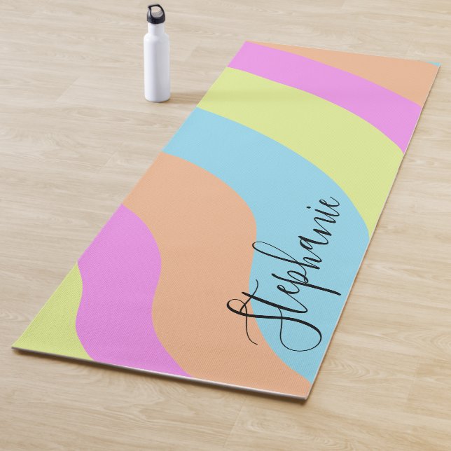 Pastel Gradient Waves Yoga Mat (In Situ)