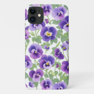 Pastel Graphic Purple Pansies Phone Case