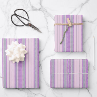 Pastel Gray, Purple & Green Chevron Stripes Wrapping Paper Sheet
