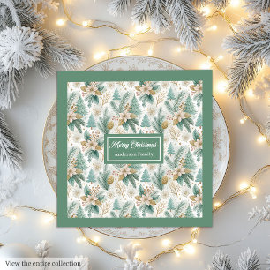 Pastel Green and Gold Napkins Luxe Christmas