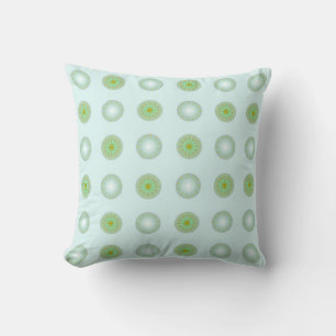 Pastel Green and Grey Geometric Pattern Cushion