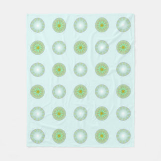 Pastel Green and Grey Geometric Pattern Fleece Blanket