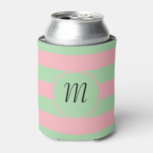 Pastel Green and Pink Can Cooler