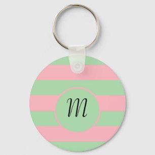 Pastel Green and Pink Key Ring