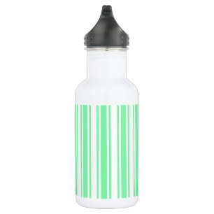Pastel green and white candy stripes 532 ml water bottle