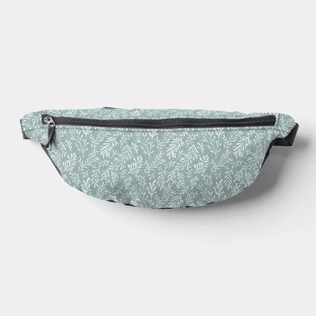 PASTEL GREEN AND WHITE TINY BRANCHES BUM BAGS (Lay Down)