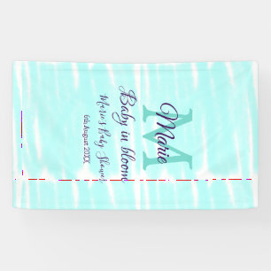 Pastel green baby in bloom monogram baby shower te banner