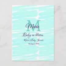 Pastel green baby in bloom monogram baby shower te