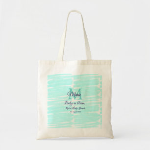 Pastel green baby in bloom monogram baby shower te tote bag