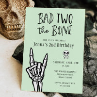 Pastel Green Bad Two The Bone 2nd Birthday Party