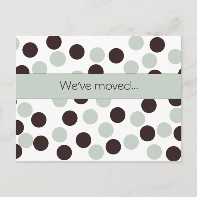 pastel green & brown polka dot postcard (Front)