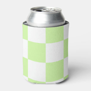 Pastel Green Chequered Gingham Pattern Can Cooler