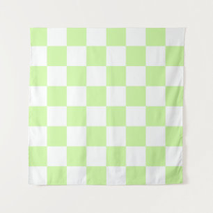 Pastel Green Chequered Gingham Pattern Tapestry