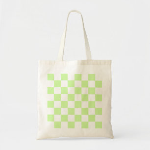 Pastel Green Chequered Gingham Pattern Tote Bag