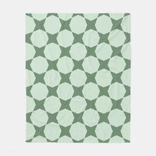 Pastel Green Circle Hexagon Scandinavian Pattern Fleece Blanket