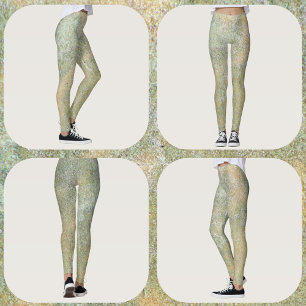 Pastel Green Crean Beige Natural Sandstone Leggings