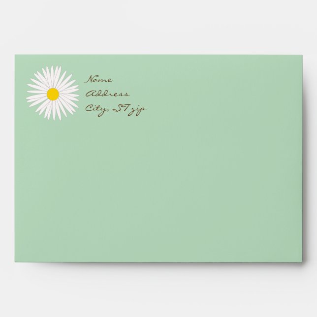 Pastel Green Daisy Envelopes (Front)