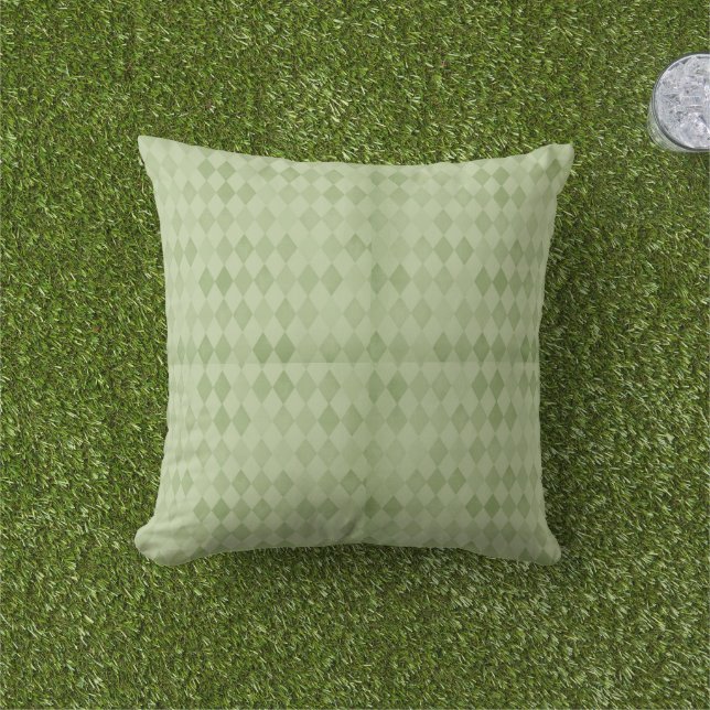Pastel Green Diamonds Cushion (Grass)