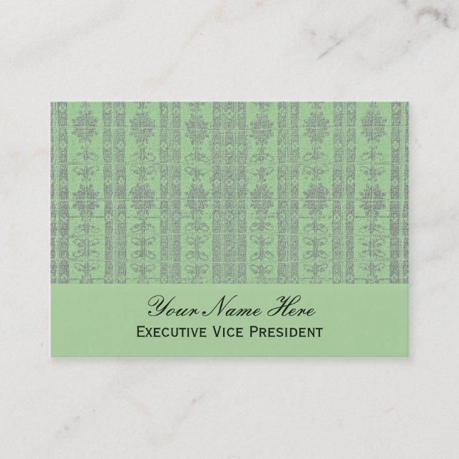 Pastel Green Elegant Pattern Business Card (Front)