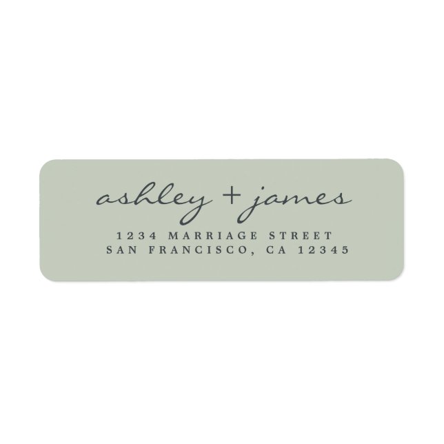 Pastel Green Elegant Return Address (Front)