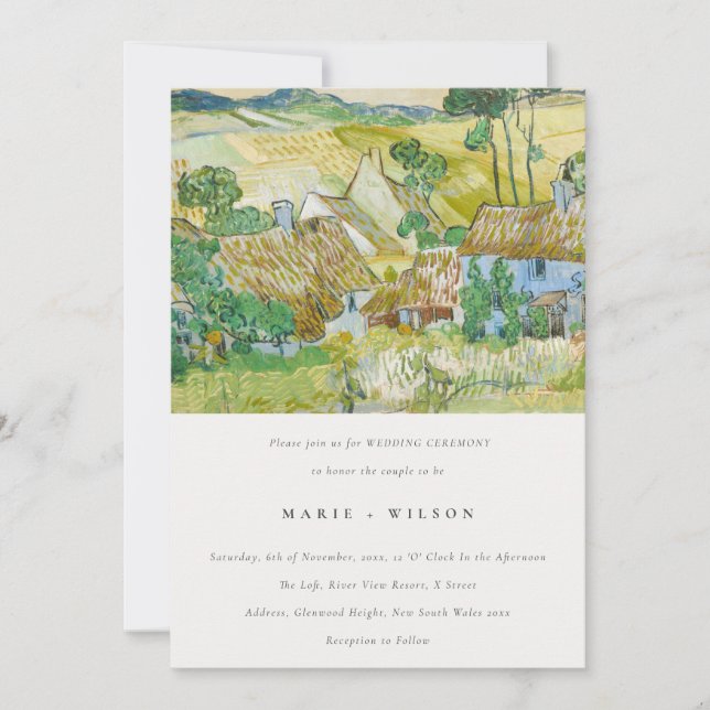 Pastel Green Fields Mountain Landscape Wedding Invitation (Front)
