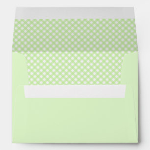 Pastel Green Gingham Pattern Envelopes