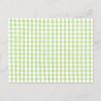 Pastel Green Gingham pattern Postcard