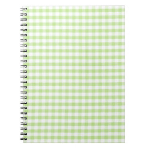 Pastel Green Gingham pattern Spiral Notebook