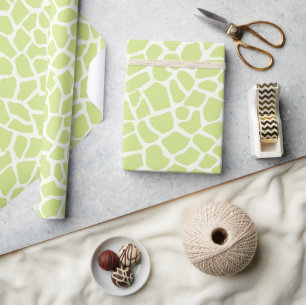 Pastel Green Giraffe Spots Pattern Wrapping Paper