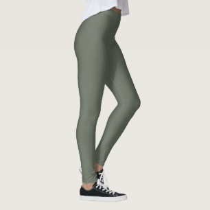 Pastel Green Grey Leggings - High Rise Womens